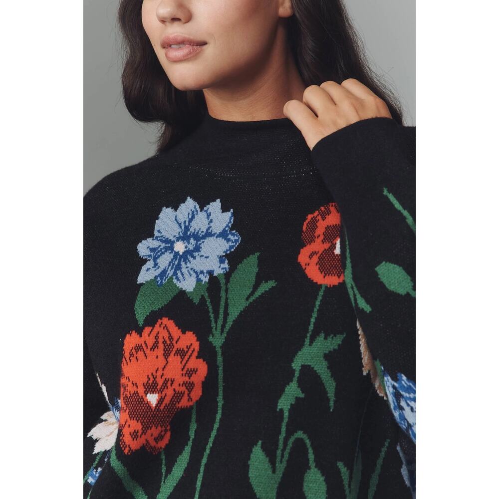 Anthropologie Maeve Carys Mock Neck Sweater Floral Print NWT 3X Plus - Picture 2 of 8
